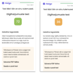Helge.app digikäitumise testi tulemused õpilase seadme ekraanil